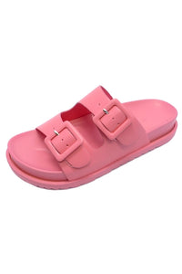 Candy Color Double Buckle Strap | Pink