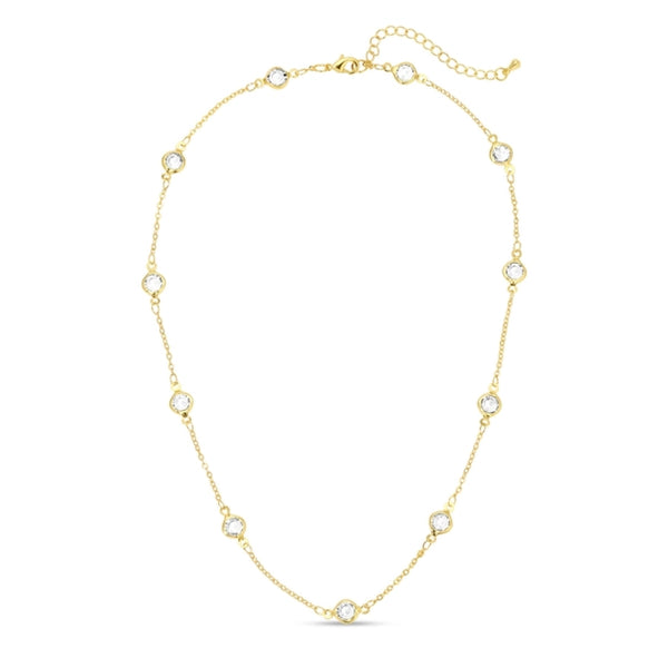 Framed Crystal Accented Collar Necklace