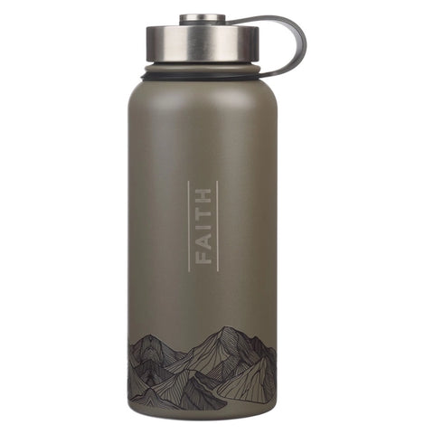 Brown Faith Mountains Matt. 17:20-Water Bottle