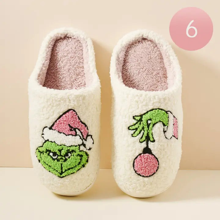 Christmas Grinch Home Slippers