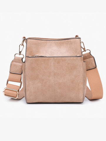 Jeanne Square Bucket Bag w/ Guitar Strap | Khaki