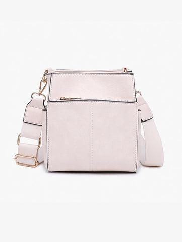 Jeanne Square Bucket Bag w/ Guitar Strap | Off White