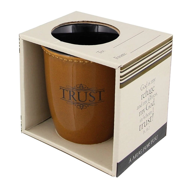 Stoneware Brown/Black Trust Ps. 91:2-Mug