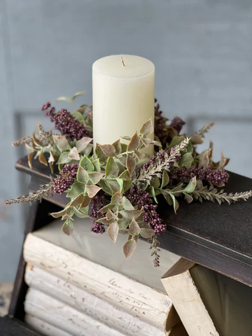 3” Autumn Herbs Candle Ring | Plum