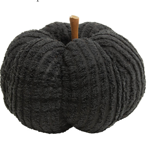 4.5” Black Chenille Stuffed Pumpkin