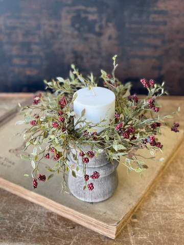 3” Hasp Berry Candle Ring | Dark Red