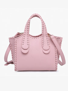 Marla Whipstitch Shaped Satchel | Mauve