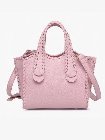 Marla Whipstitch Shaped Satchel | Mauve