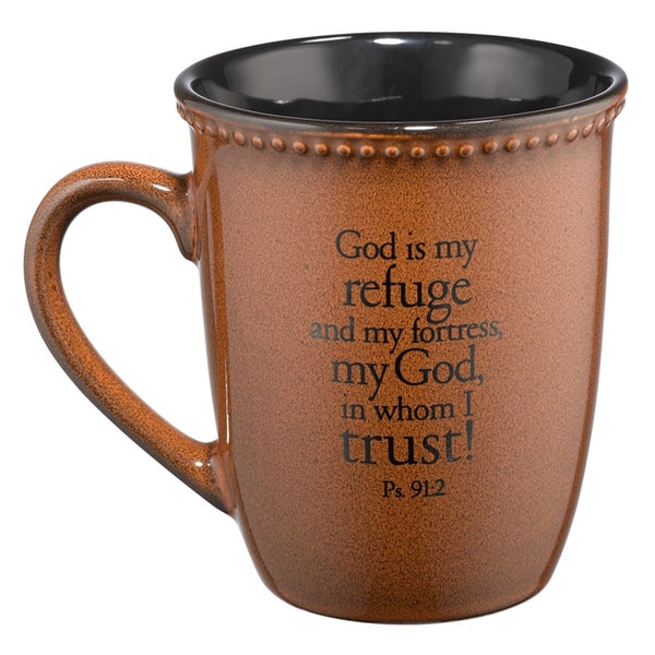 Stoneware Brown/Black Trust Ps. 91:2-Mug