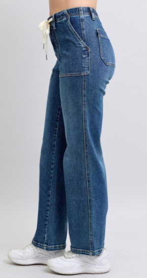 High Waist Drawstring Judy Blue Jeans