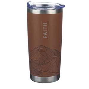 Faith Mountains Brown Stainless Steel Tumbler