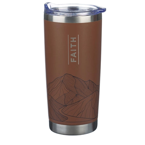Faith Mountains Brown Stainless Steel Tumbler