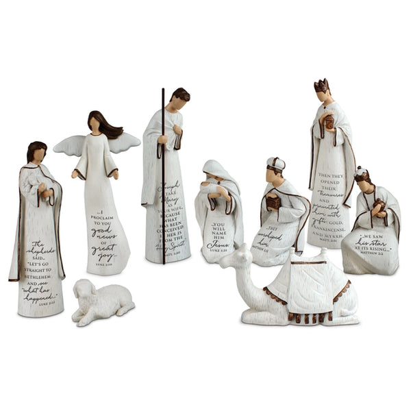 Christmas Nativity Set-Resin-Scriptured