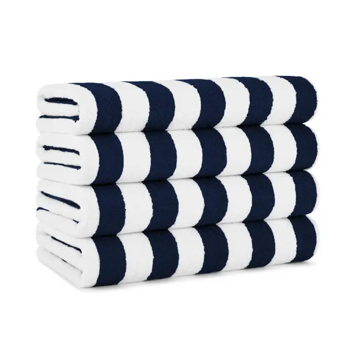 Cabana Striped Beach Towels | Navy