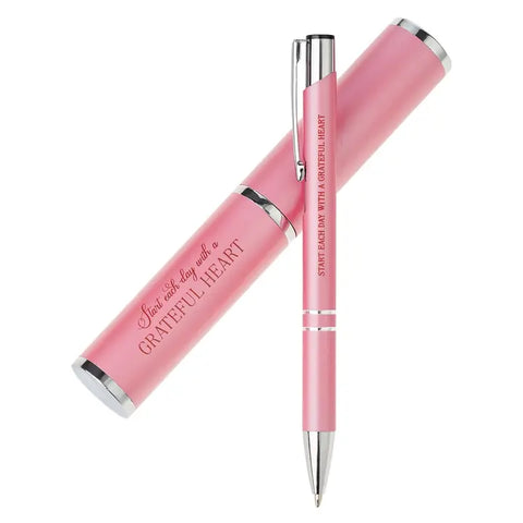 Pen in Case Grateful Heart -Pink