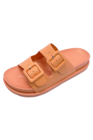 Candy Color Double Buckle Strap | Peach