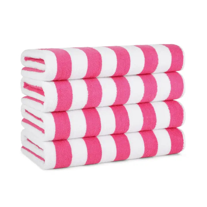 Cabana Striped Beach Towels | Pink