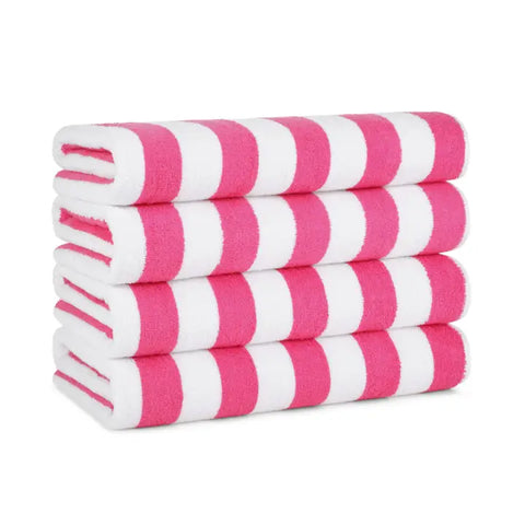 Cabana Striped Beach Towels | Pink