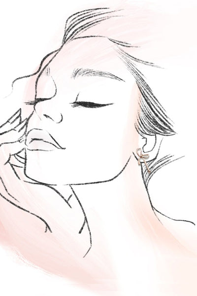 Trio Bow Hoop Heart Earrings