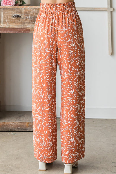 Geometric Print Casual Pants | Rust
