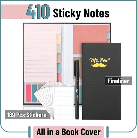 Vintage Color Sticky Note Set, 410 Pack