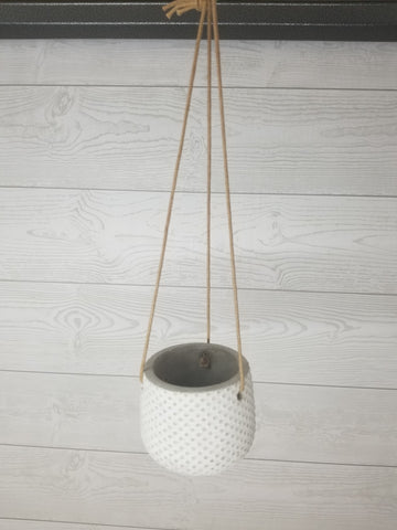 White Dot Hanging Pot