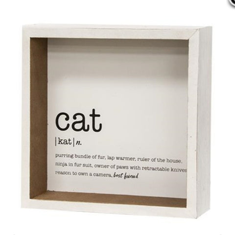 Cat Definition Shadowbox Sign