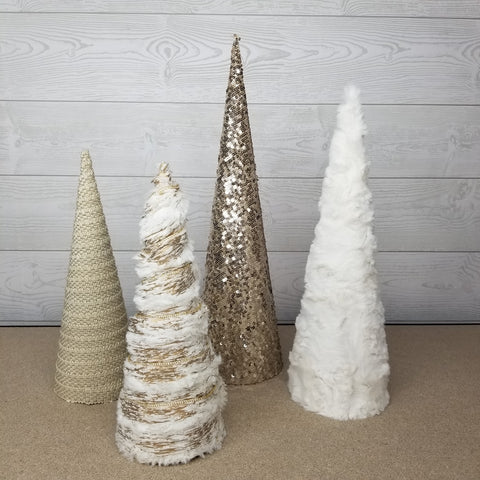 White & Taupe Cone Trees