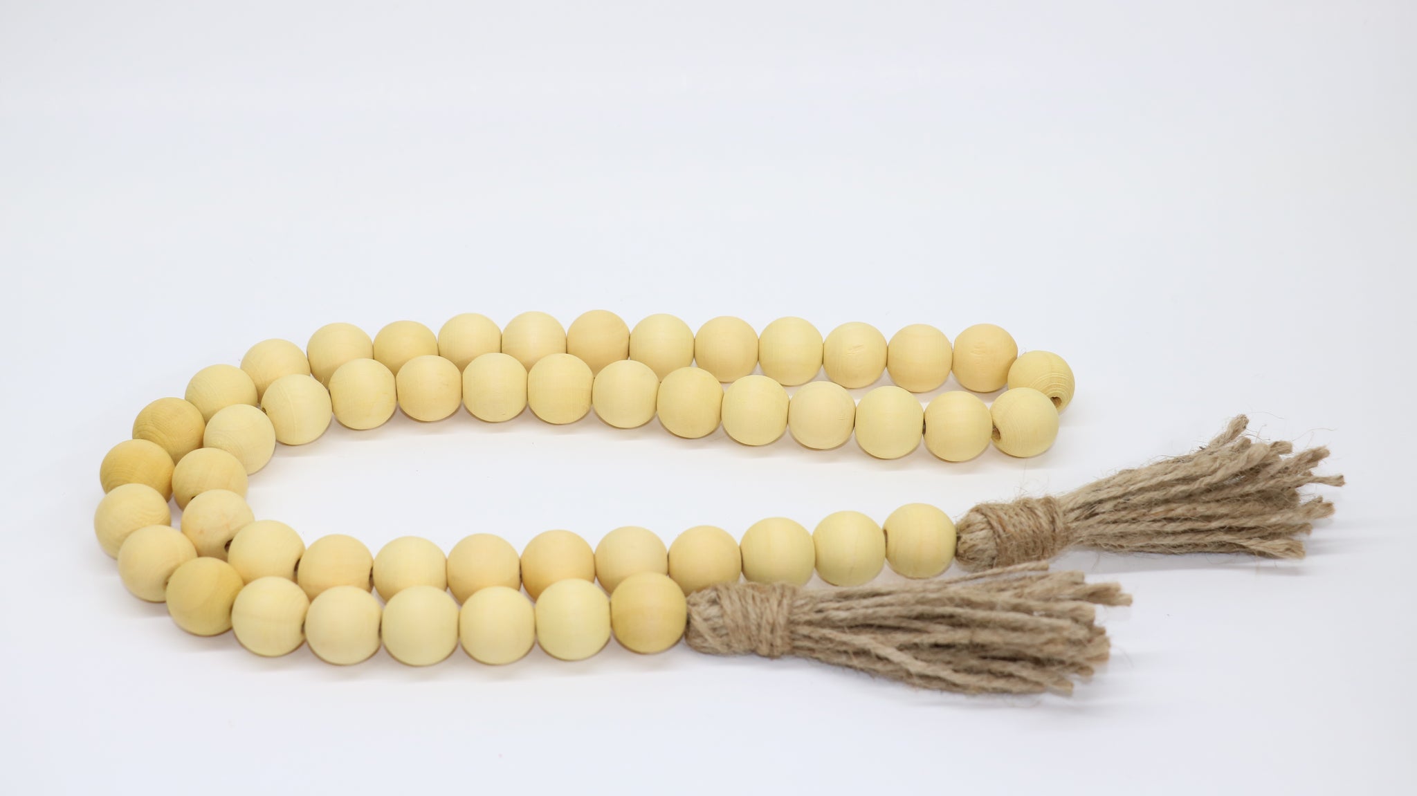 Wood Bead Garland with Tassels | Mustered