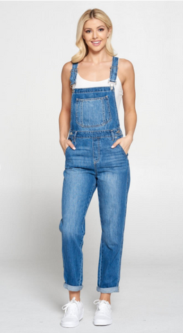 Mom Fit Denim Overalls