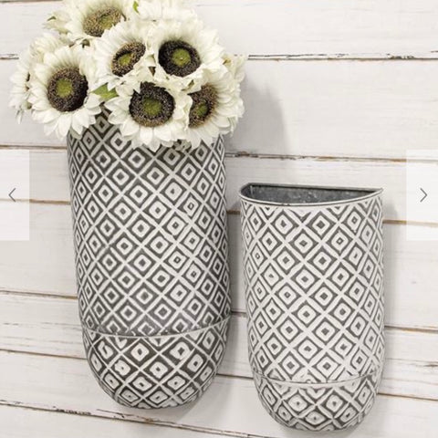 Shabby Chic Round Geometric Wall Buckets