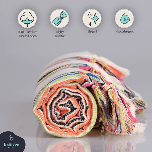 Multi-Color Turkish Towel | Throw