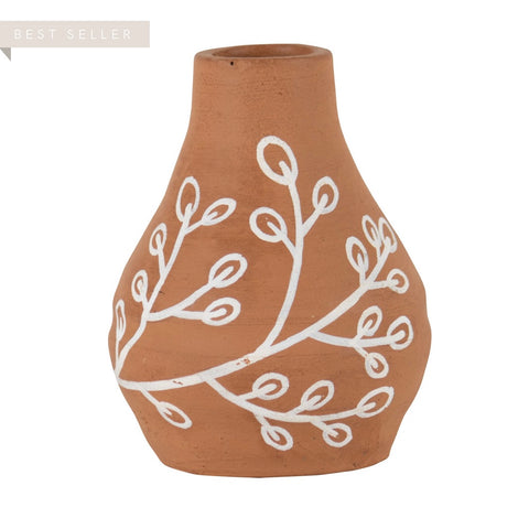 Botanical Terracotta Bud Vase