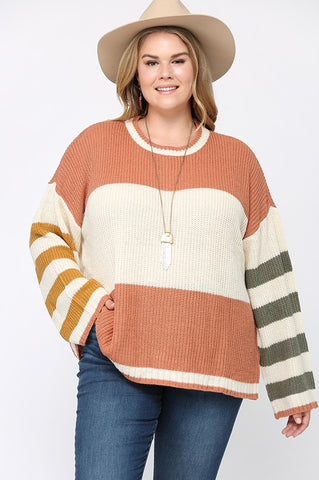 Clay Mix Sweater-PLUS