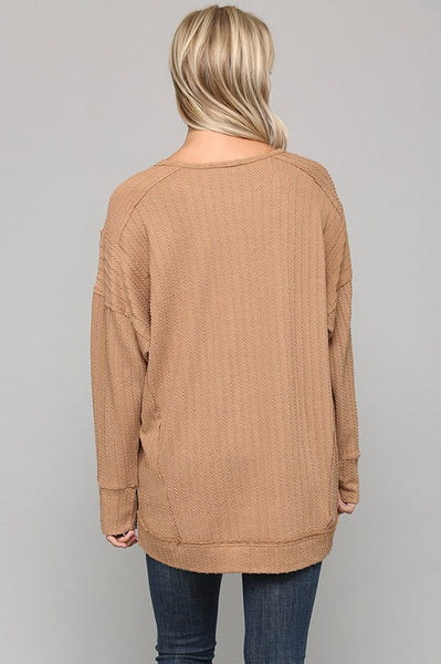 Latte Rib Texture Top