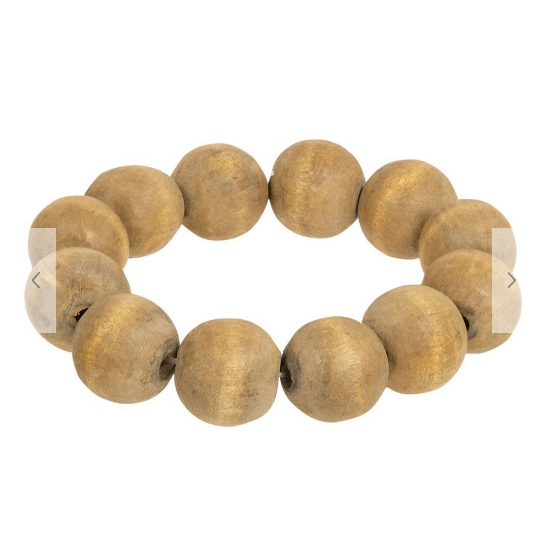 Wooden Round Bead Candle Ring