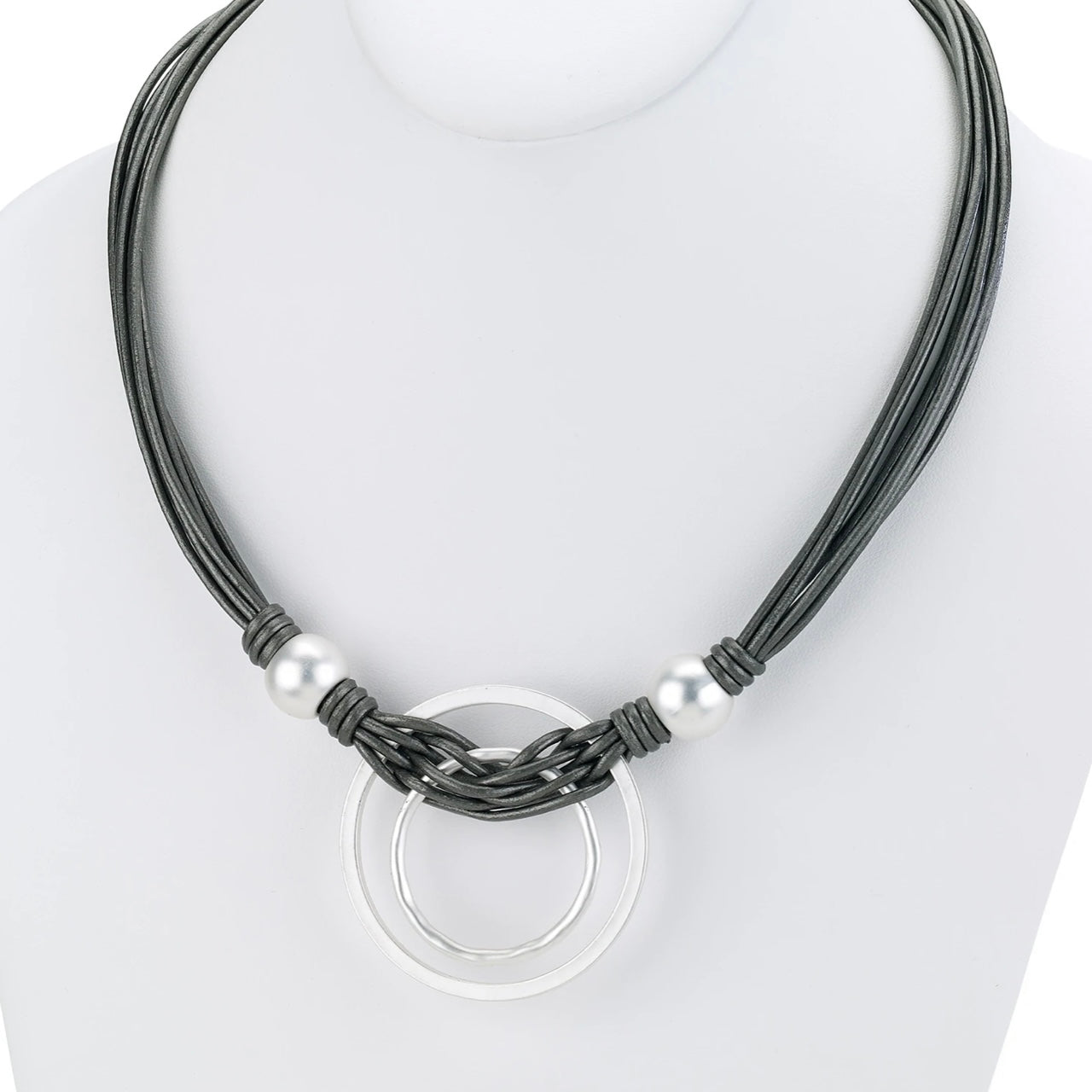 Double Circle Pendant Necklace