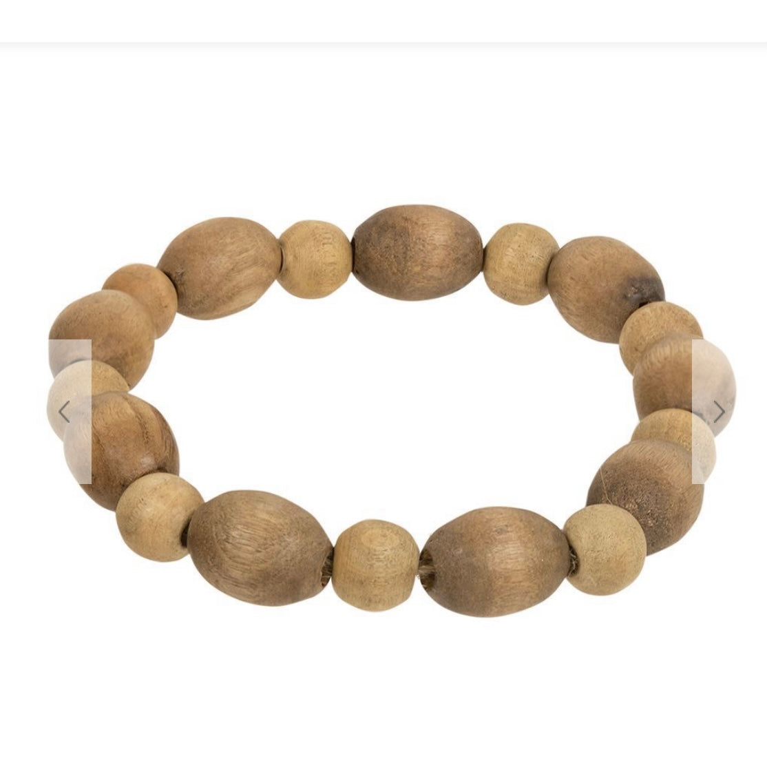 Wooden Round & Oval Bead Candle Ring