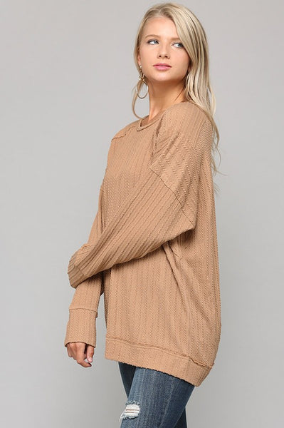 Latte Rib Texture Top